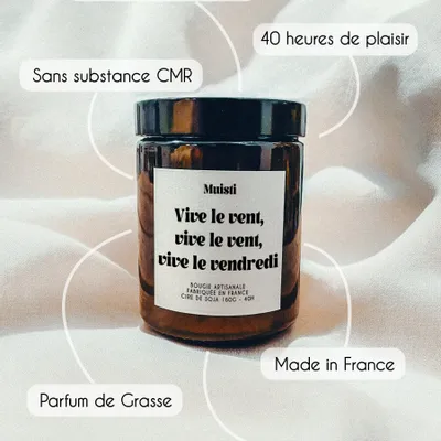 Decorative objects - Scented Candle - Vive le vent - White Musk - 160g - MUISTI