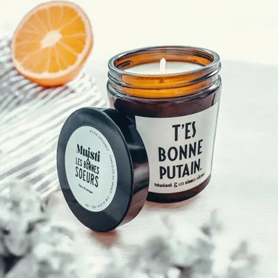 Objets de décoration - Bougie Muisti & LBS - T'es bonne putain – Parfum Bois Précieux – 160g - MUISTI
