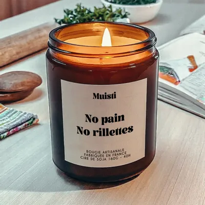 Objets de décoration - Bougie Parfumée - No pain no rillettes - Musc blanc – 160g - MUISTI