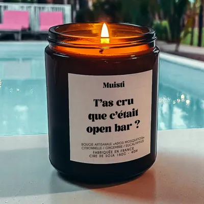 Decorative objects - Mosquito Repellent Candle - You thought it was an open bar? - Citronella - 160g - MUISTI