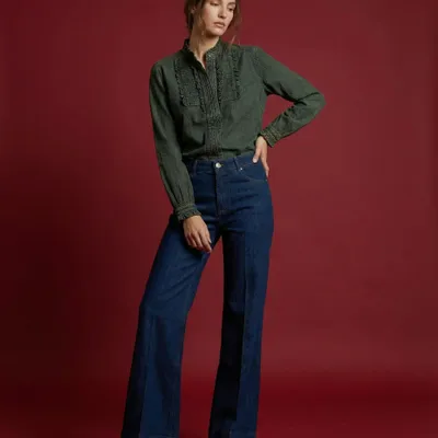 Apparel - 308 . SOLINE RUFFLE SHIRT - STELLA FOREST