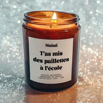 Decorative objects - Scented Candle - You Put Glitter on School - White Musk - 160g - MUISTI