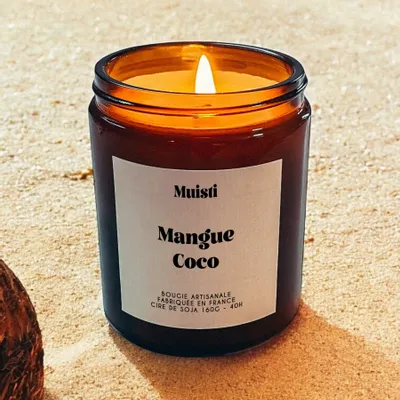 Objets de décoration - Bougie Parfumée Mangue Coco – 160g - MUISTI