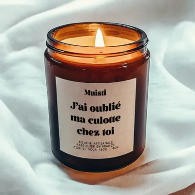 Objets de décoration - Bougie Parfumée - J'ai oublié ma culotte chez toi - Musc blanc – 160g - MUISTI