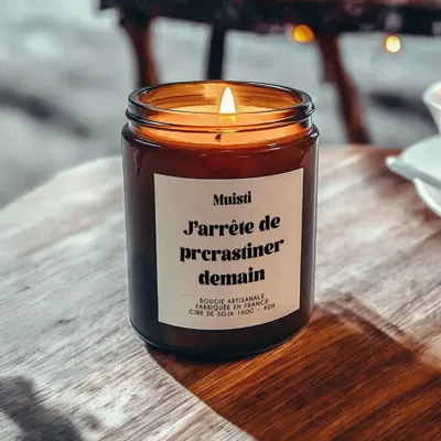 Decorative objects - Scented Candle - I'll Stop Procrastinating Tomorrow - White Musk - 160g - MUISTI