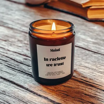 Objets de décoration - Bougie Parfumée - In raclette we trust - Musc blanc – 160g - MUISTI