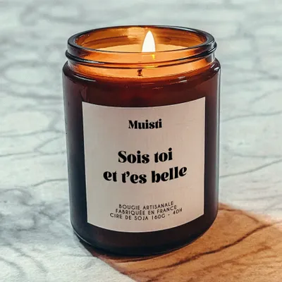 Objets de décoration - Bougie Parfumée - Sois toi et t'es belle - Musc blanc – 160g - MUISTI