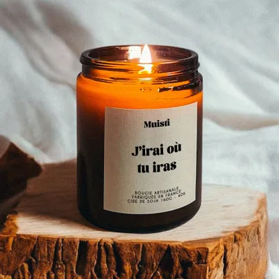 Objets de décoration - Bougie Parfumée - J'irai où tu iras - Musc blanc – 160g - MUISTI