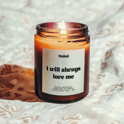 Objets de décoration - Bougie Parfumée - I will always love me - Musc blanc – 160g - MUISTI