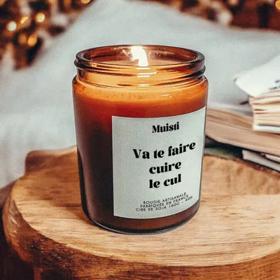 Objets de décoration - Bougie Parfumée - Va te faire cuire le cul - Musc blanc – 160g - MUISTI