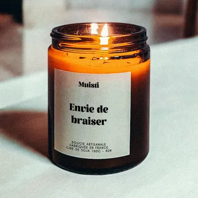 Objets de décoration - Bougie Parfumée - Envie de braiser - Musc blanc – 160g - MUISTI