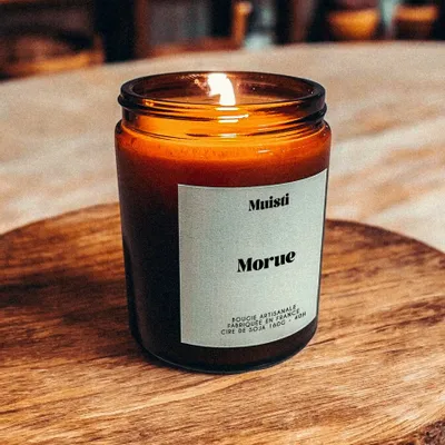 Objets de décoration - Bougie Parfumée - Morue - Musc blanc – 160g - MUISTI
