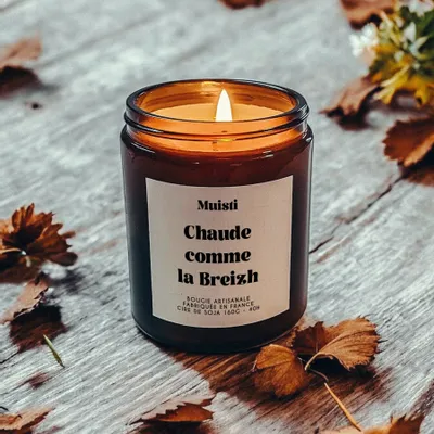 Objets de décoration - Bougie Parfumée - Chaude comme la Breizh - Musc blanc – 160g - MUISTI
