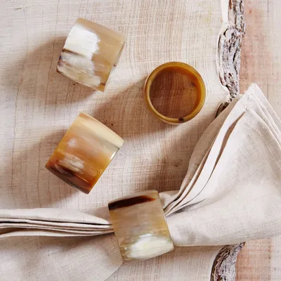 Ménagères - Anneaux de serviette en corne (par 6) - MAISON SAWA