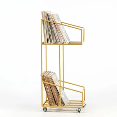 Chariots - Chariot à disques vinyles, style carte d'achat. - DESIGN ATELIER ARTICLE