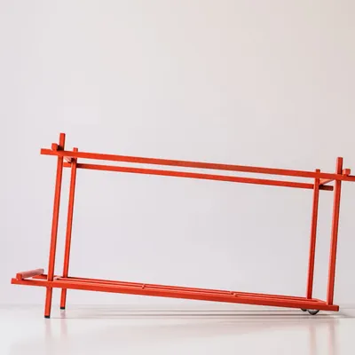 Storage boxes - Mobile Vinyl Record Crate:  Modern LP Holder with Wheels - DESIGN ATELIER ARTICLE