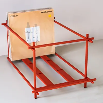 Boîtes de rangement  - Caisse mobile pour disques vinyles : porte-disques moderne à roulettes - DESIGN ATELIER ARTICLE