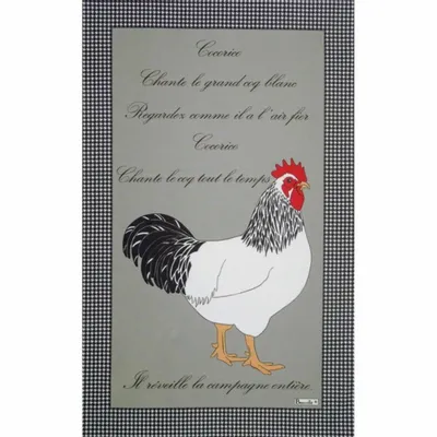 Tea towel - Picoti Poules et Coqs tea towel - BEAUVILLÉ