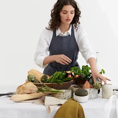 Tabliers de cuisine - Tablier bavette en lin avec poches - MAGICLINEN