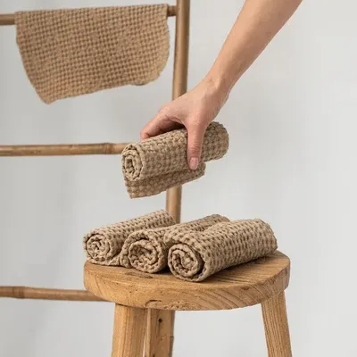Other bath linens - Linen waffle face cloth set of 5 - MAGICLINEN