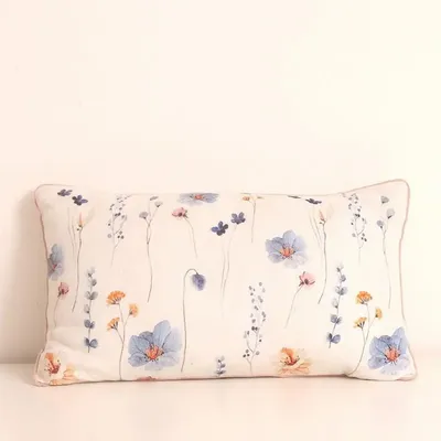 Fabric cushions - Floral Linen Cushion : Willow - PASHMA
