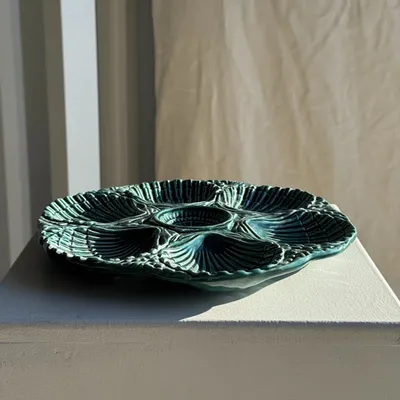 Plats et saladiers - Plat à compartiment coquillages turquoise D28 - OFFICE OBJETS