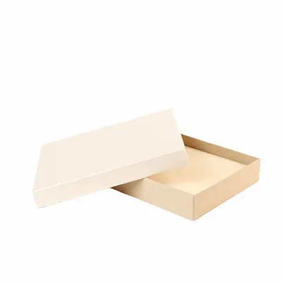 Cadeaux - Écrin collier carton beige clair irisé et beige foncé mat L 16cm - LAVAL 1878