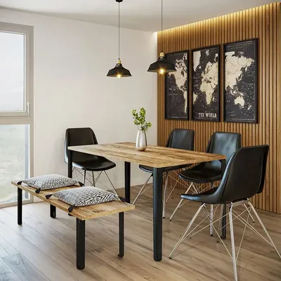 Tables Salle à Manger - PIED DE TABLE HAUT EN ACIER JASPE - LOT DE 2 PIEDS - DECO-GEM