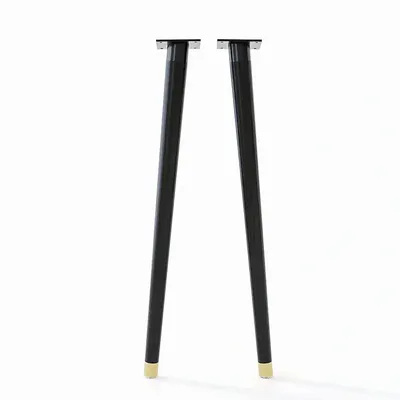 Dining Tables - High black wooden table leg - 71.5 cm Libra - Set of 2 legs - DECO-GEM