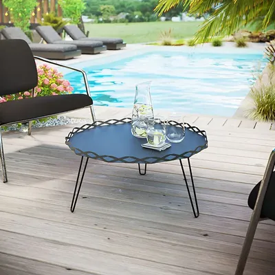 Lawn tables - AURA STEEL COFFEE TABLE - DECO-GEM
