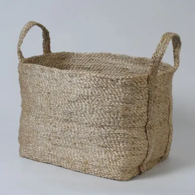 Bathroom storage - Small rectangular jute basket - MAISON BENGAL