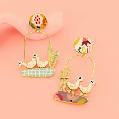 Jewelry - GOLD COLOR MULTI FEATHER CHIPS - TARATATA BIJOUX