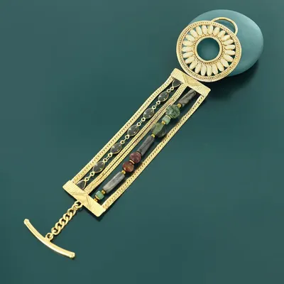 Bijoux - BRACELET SOLEDAD COULEUR DORE VERT - TARATATA BIJOUX