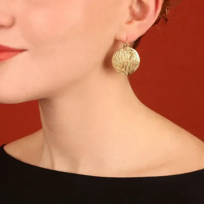 Jewelry - Gold Hibiscus Sleepers - TARATATA BIJOUX