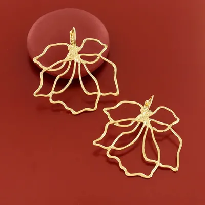 Jewelry - Gold Hibiscus Sleepers - TARATATA BIJOUX