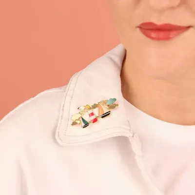 Jewelry - HORIZON BROOCH GOLD MULTI COLOR - TARATATA BIJOUX