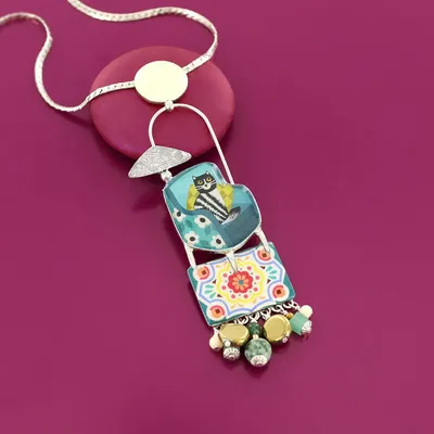 Jewelry - CHANAPE NECKLACE, SILVER AND BLUE COLOUR - TARATATA BIJOUX