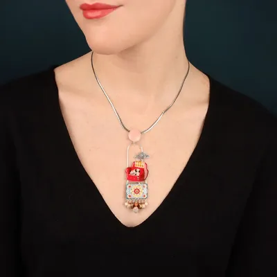 Jewelry - CHANAPE NECKLACE, SILVER AND RED - TARATATA BIJOUX