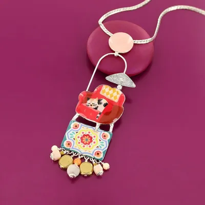 Jewelry - CHANAPE NECKLACE, SILVER AND RED - TARATATA BIJOUX