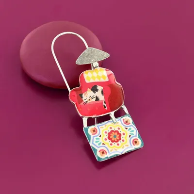 Jewelry - CHANAPE BROOCH, SILVER AND RED COLOUR - TARATATA BIJOUX