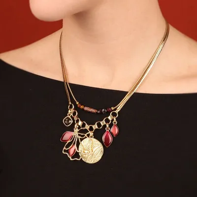 Jewelry - Rose gold hibiscus necklace - TARATATA BIJOUX