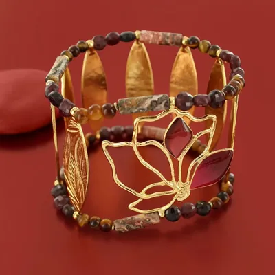 Jewelry - Rose Gold Hibiscus Bracelet - TARATATA BIJOUX