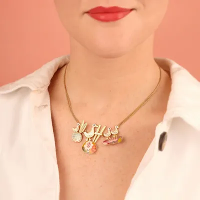 Jewelry - GOLD MULTI-COLOR FEATHER NECKLACE - TARATATA BIJOUX