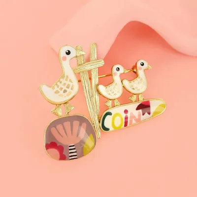 Jewelry - MULTI-COLOR GOLD FEATHER BROOCH - TARATATA BIJOUX