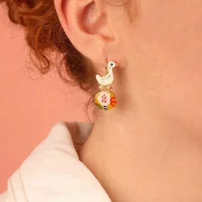 Jewelry - MULTI-COLOR GOLD FEATHER SLEEPERS - TARATATA BIJOUX