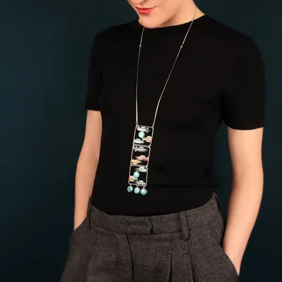 Jewelry - BLUE SILVER MULTI COLOR NECKLACE - TARATATA BIJOUX