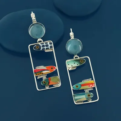 Jewelry - BLUE SILVER MULTI COLOR SLEEPERS - TARATATA BIJOUX