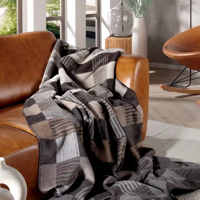 Throw blankets - Blanket Shadow Check - BIEDERLACK
