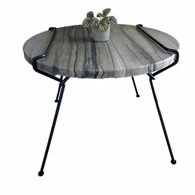 Coffee tables - Coffee table with black stone top - Accorde moi - Diameter 60cm - C'EST BIEN FAIT