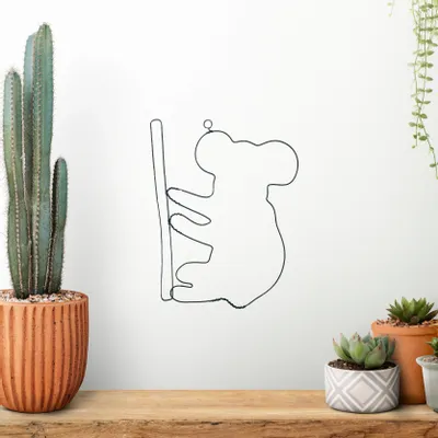 Other wall decoration - Wire Wall Decoration\" Koala Silhouette\ "” - to pin - BIJOUX DE MUR